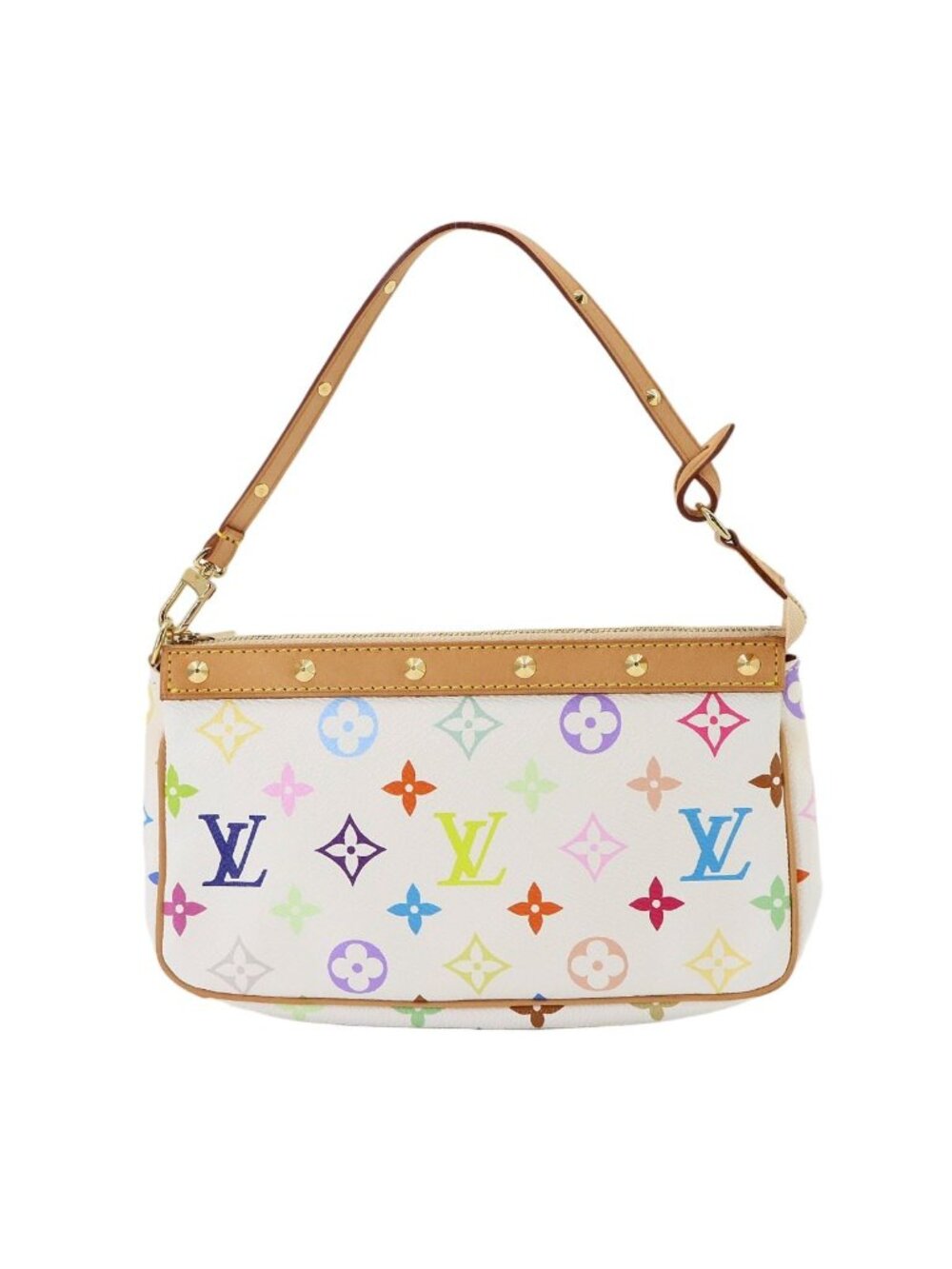 Louis Vuitton Monogram Multicolor Pochette Accessoires Hand Bag Blanc